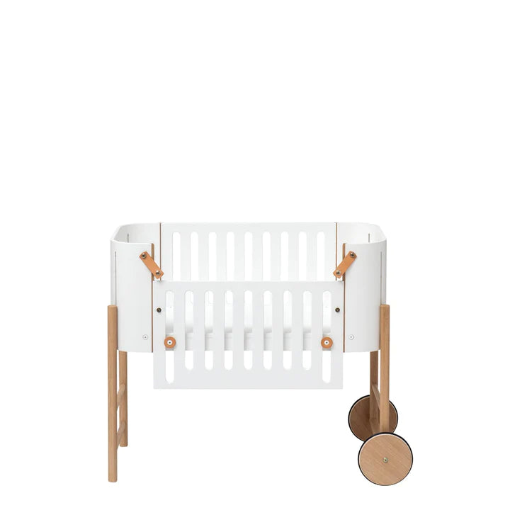 WOOD CO-SLEEPER INCL. BENCH CONVERSION, WHITE/OAK - Oliver Furniture