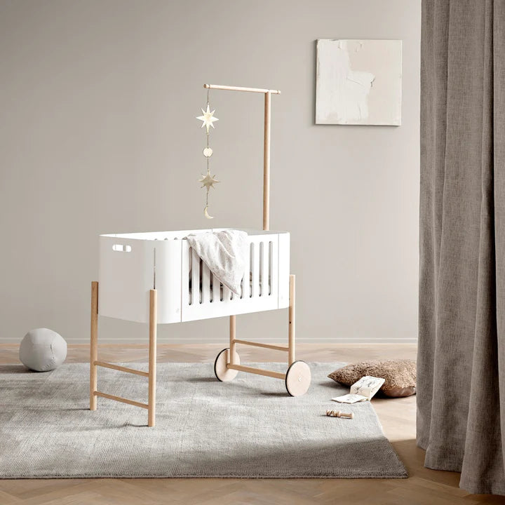 WOOD CO-SLEEPER INCL. BENCH CONVERSION, WHITE/OAK - Oliver Furniture
