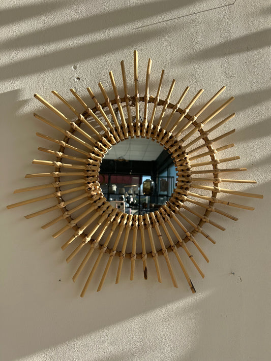 Rattan star shaped mirror