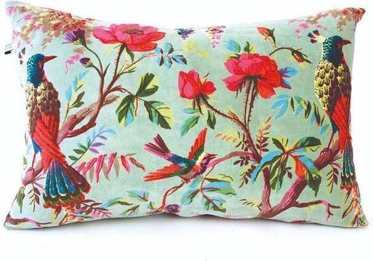 Velvet cushion light green