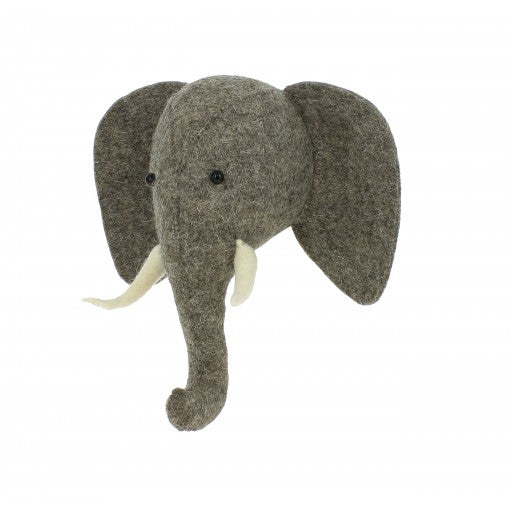 Animal Head Elephant Head with Trunk Up Semi - Fiona Walker England