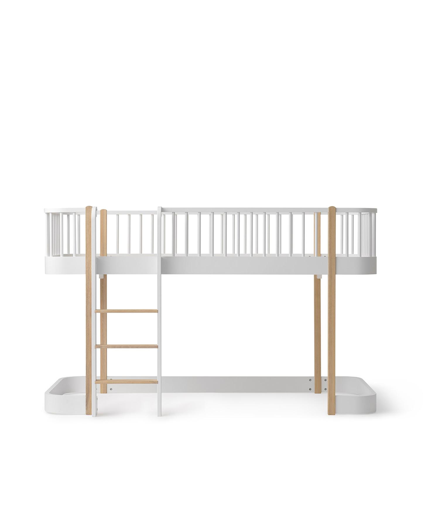 Wood Low Loft Bed White Oak - Oliver Furniture