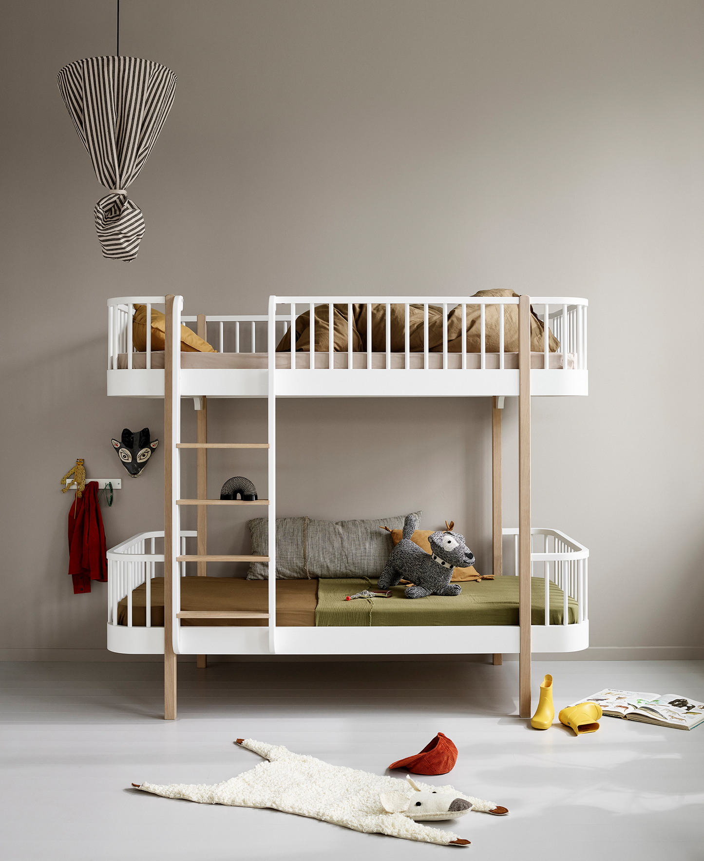 Wood Bunk Bed White Oak - Oliver Furniture