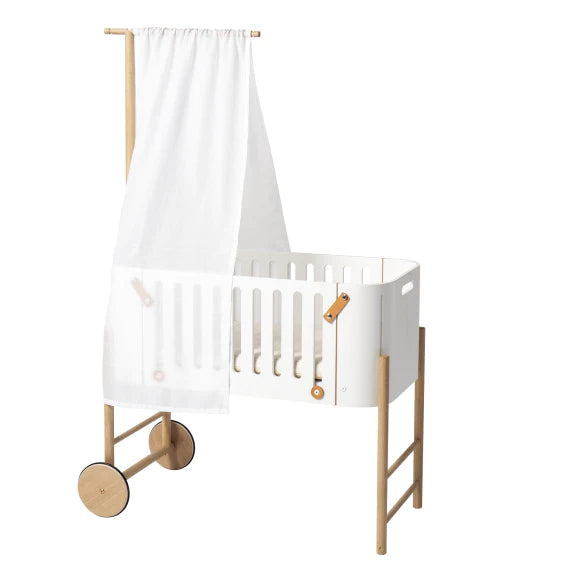 WOOD CO-SLEEPER INCL. BENCH CONVERSION, WHITE/OAK - Oliver Furniture