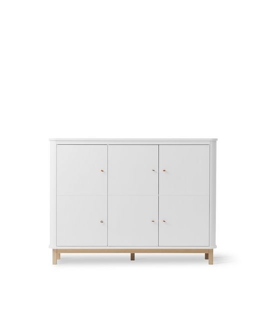 Multi Cupboard 3 Doors White Oak - Oliver Furniture