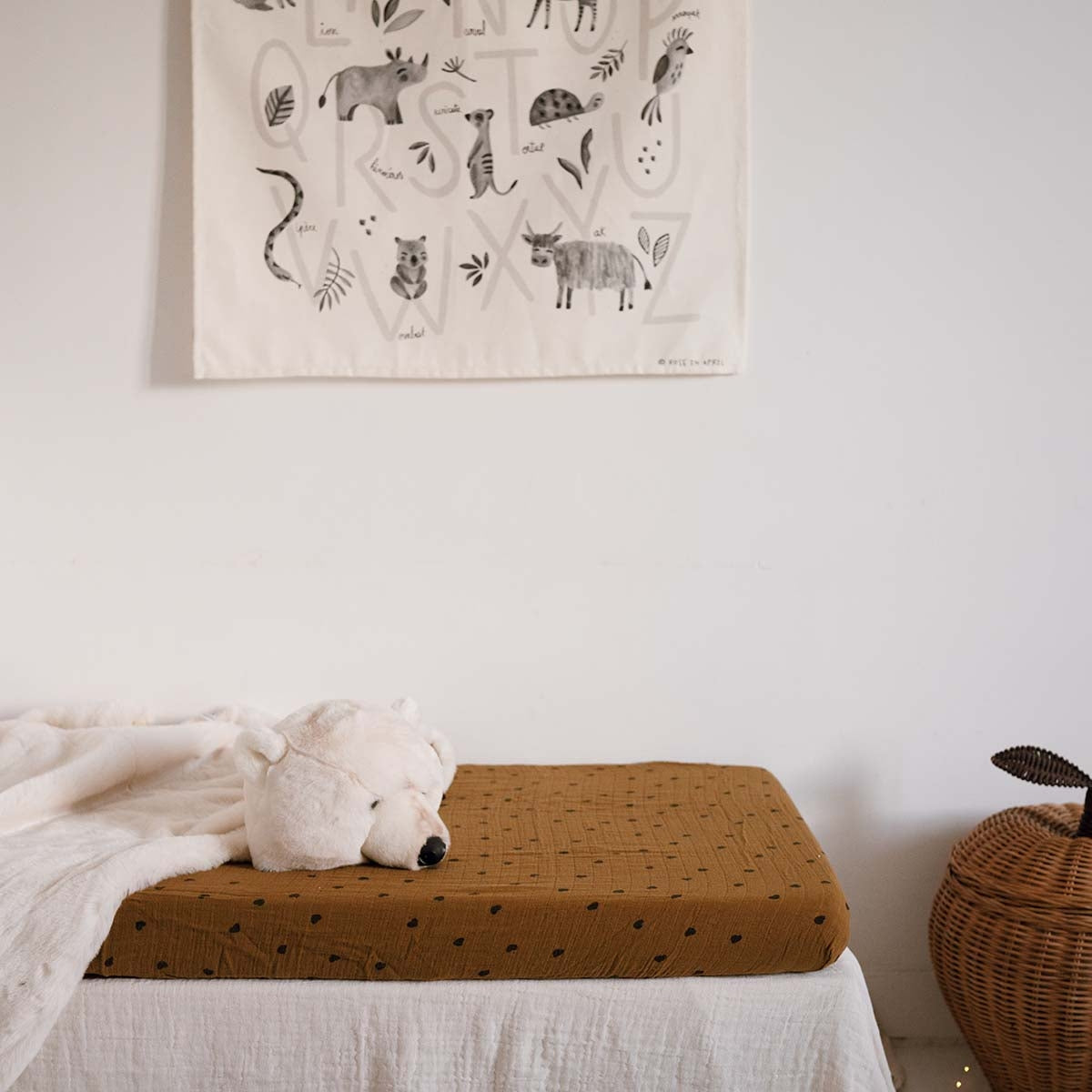 FITTED SHEET OLIVIA HEART - Rose in April