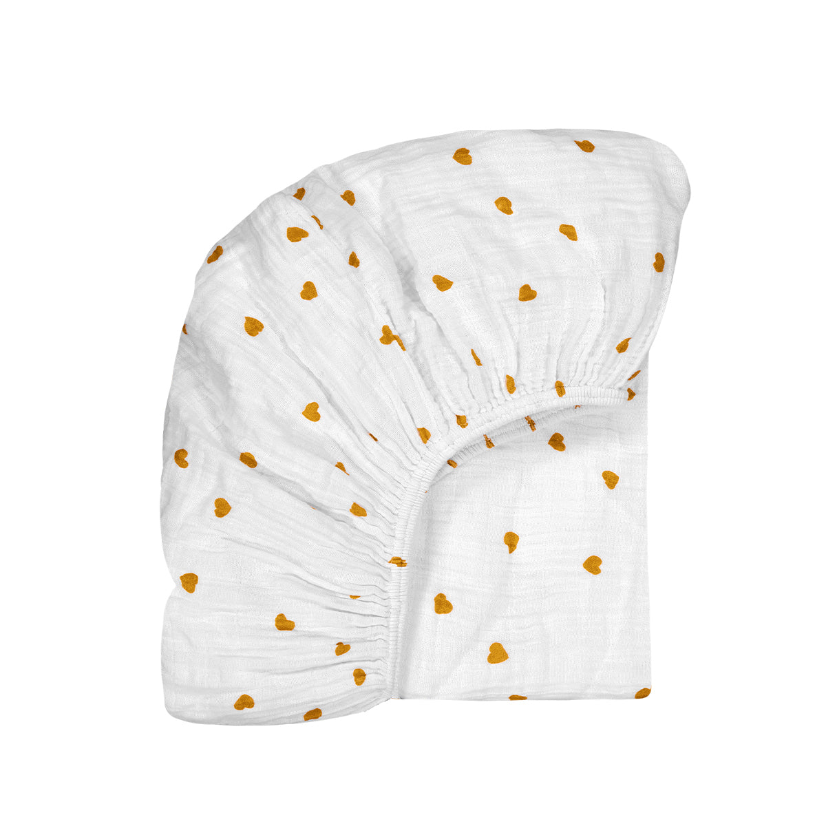 Olivia Fitted sheet Mustard Heart - Rose in April