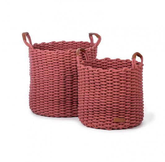 Storage Basket Kuba L set of 2 Coral Red - KidsDepot